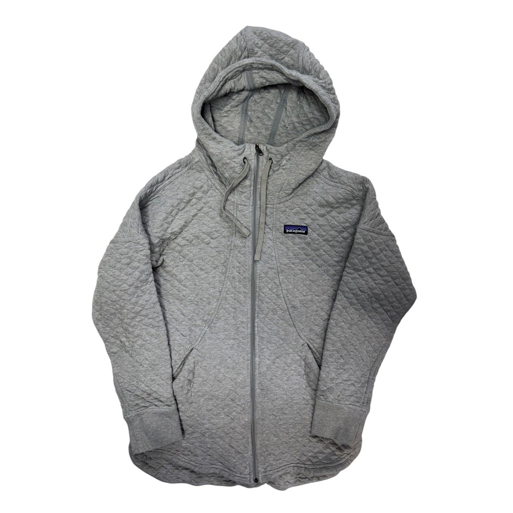 Patagonia Women's Organic Cotton Quilt Hoody Jacket Gray Size S